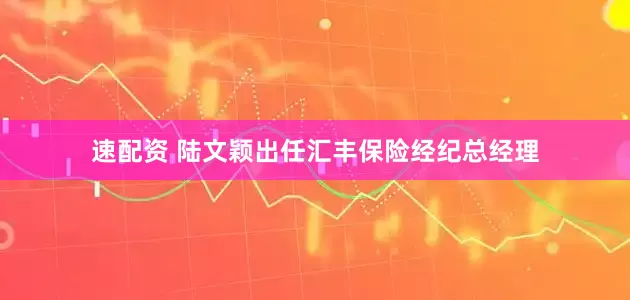 速配资 陆文颖出任汇丰保险经纪总经理